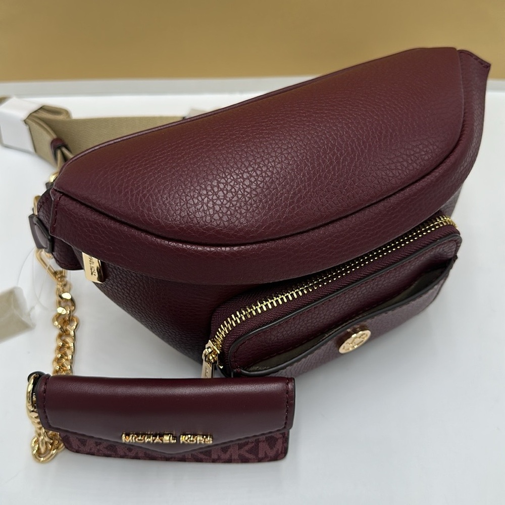 Michael Kors Maisie 2 In 1 Small Leather Waist pack Fanny pack Bag (Oxblood) MK - Picture 12 of 16